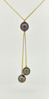 Tahitian Pearls on Yellow Gold necklace