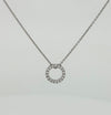 Circle Pendant set in White Gold with White Diamonds