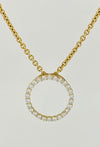 Circle of life Pendant set in Yellow Gold with White Diamonds