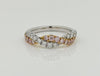 Double Row Twist Ring set in Rose and White Gold with Pink and White Diamonds
