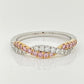 Double Row Twist Ring set in Rose and White Gold with Pink and White Diamonds