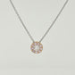 Halo Pendant set in Rose Gold with White and Pink Diamonds from the Argyle mine