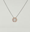 Halo Pendant set in Rose Gold with White and Pink Diamonds from the Argyle mine