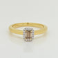 Halo Ring set in Yellow and White Gold with Champagne and White Diamonds from the Argyle Mine