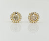 Halo Earrings featuring Champagne and White Diamonds set in Yellow Gold