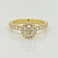 Halo Ring set in Yellow Gold with Champagne and White Diamonds from the Argyle Mine