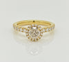 Halo Ring set in Yellow Gold with Champagne and White Diamonds from the Argyle Mine