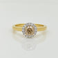 Halo Ring set in Yellow and White Gold with Champagne and White Diamonds from the Argyle Mine