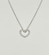 Heart Pendant set in White Gold with White Diamonds