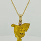 Gold Nugget Pendant featuring a Pink Diamond from the Argyle Mine