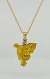 Gold Nugget Pendant featuring a Pink Diamond from the Argyle Mine