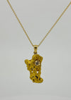 Gold Nugget Pendant featuring a Champagne Diamond from the Argyle Mine