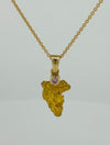 Gold Nugget Pendant featuring a Pink Diamond from the Argyle Mine