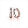 Double Row Huggie Earrings in Rose and White Gold with White and Pink diamonds from the Argyle Mine