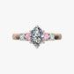 Bespoke Marquise Ring set in Rose Gold with Pink, Blue and White Diamonds from the Argyle mine