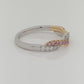 Double Row Twist Ring set in Rose and White Gold with Pink and White Diamonds
